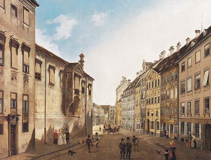 Domenico Quaglio The Residenzstrabe in front of the Max-Joseph-Platz in the year 1826 China oil painting art